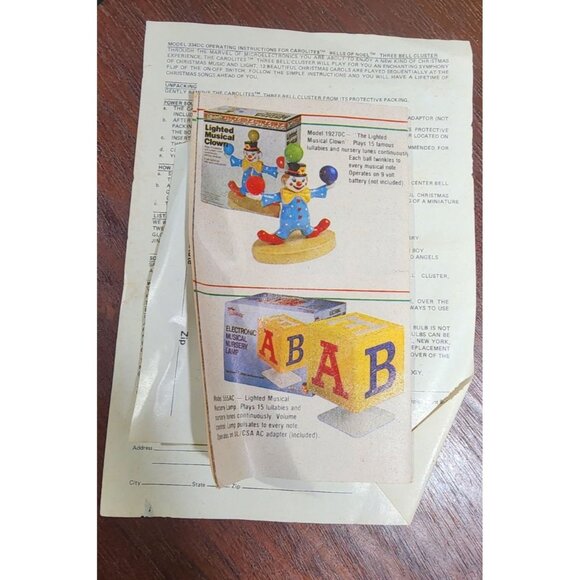 Vintage Carolites Bells of Noel Musical Lighted 3-Bell Cluster Christmas Read - Picture 5 of 16